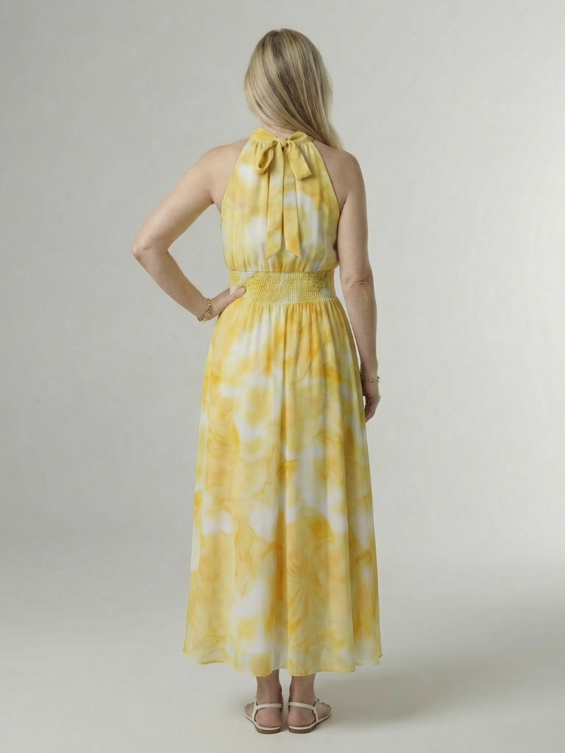 Cataleya | Gathered Halter Midi Dress