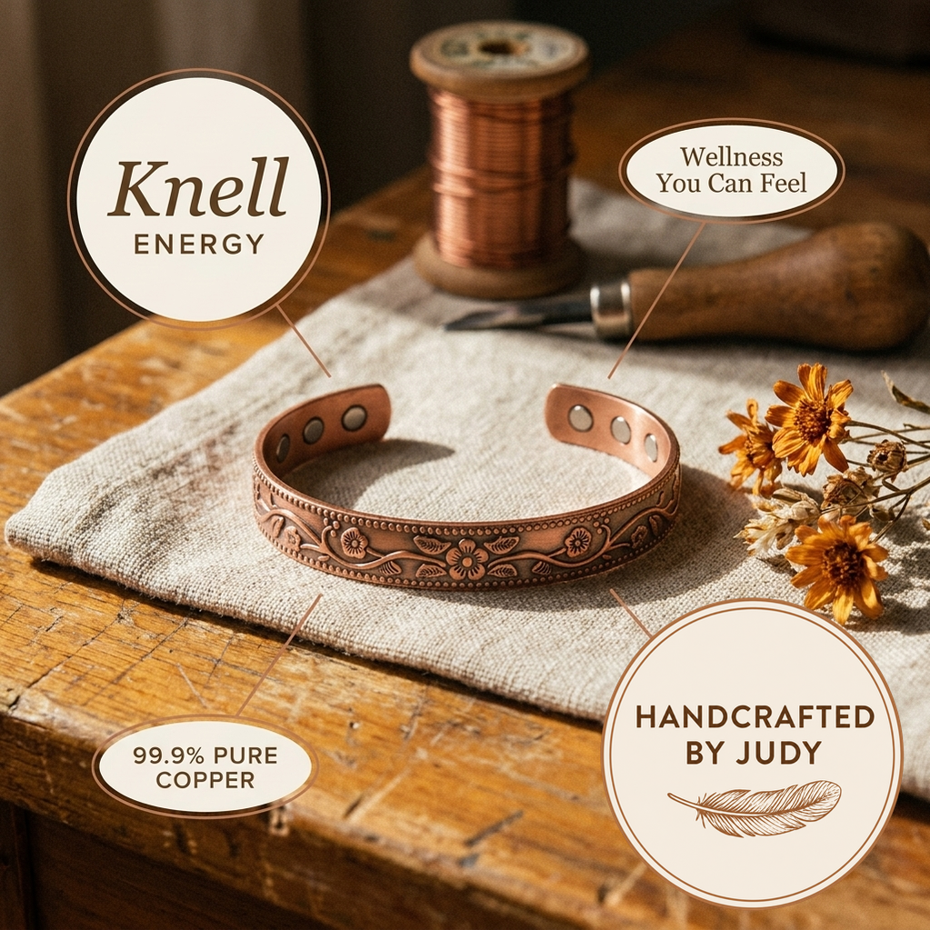 Dahlia | Engraved Floral Magnetic Copper Cuff Bracelet