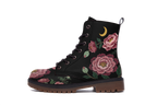 Paeonia Leather Boots (Faux Embroidered)