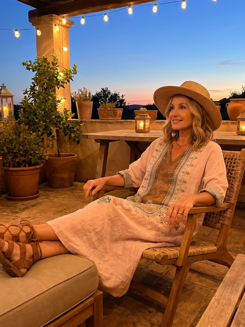 Thalassa | Embroidered Panel Relaxed Pocket Midi Dress
