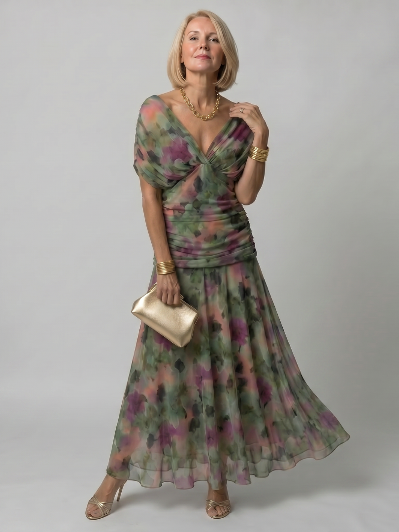 Estelline | Off Shoulder Flow Midi Dress