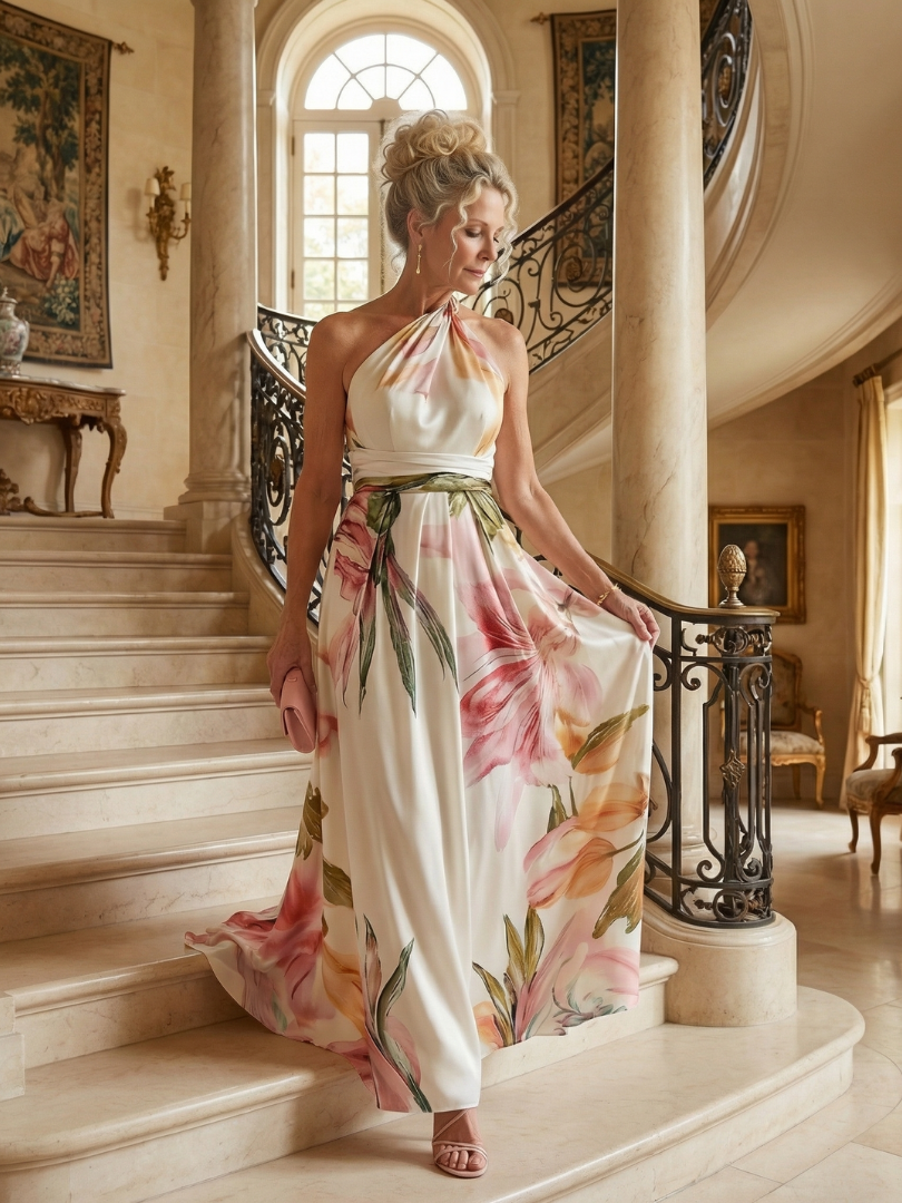 Verlaine | Light Floral Maxi Dress