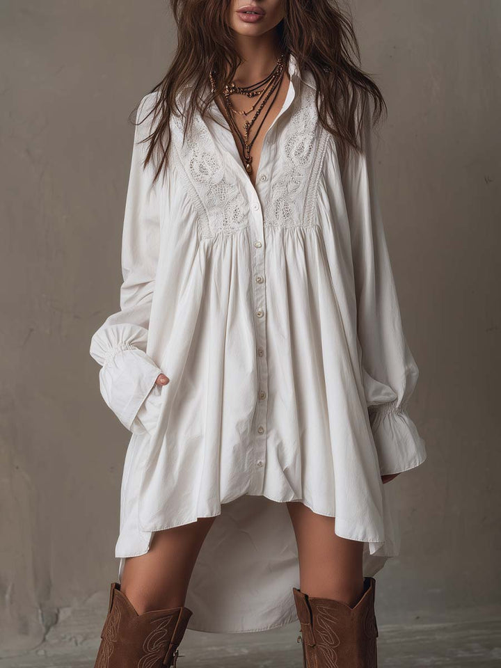 Lucia | Lace Detail Shirt Dress