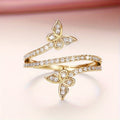White Gold Butterfly Inlaid Zirconia Ring