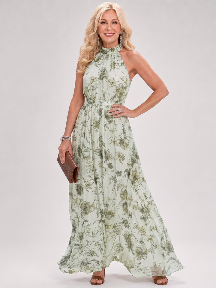 Rosaura | Floral Print Flowing Skirt Midi Dress