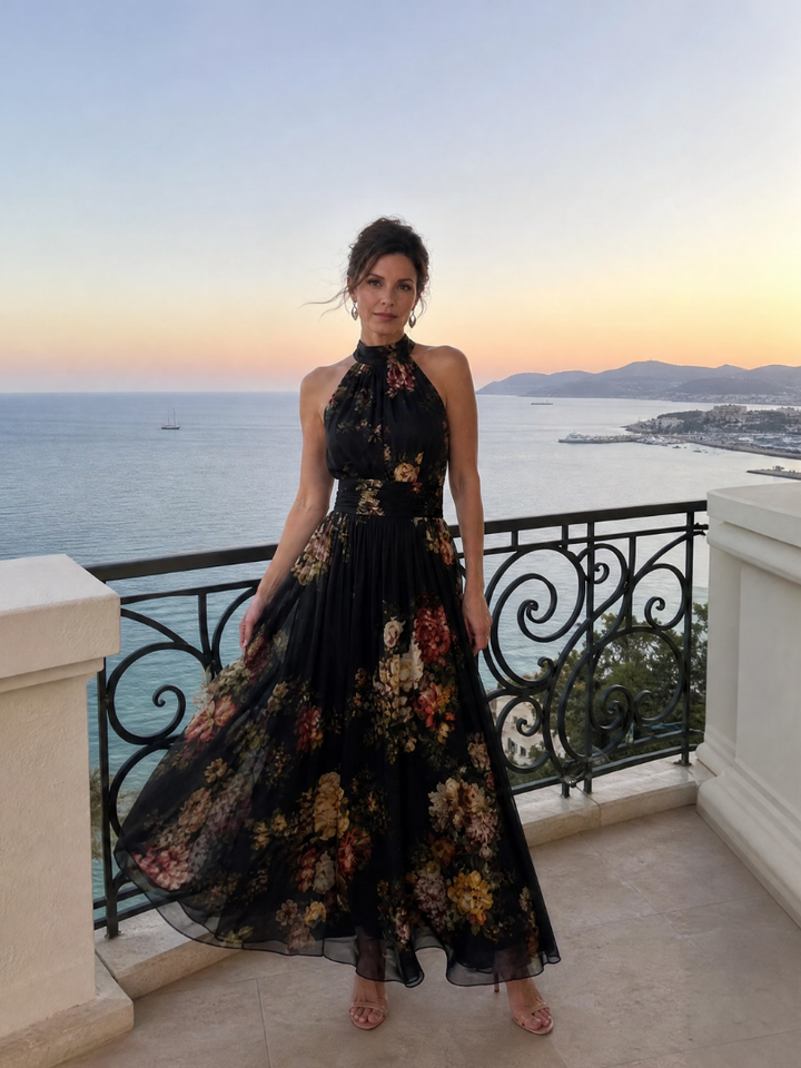 Oleander | Floral Halter Neck Midi Dress