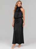 Amabel | Sleeveless Draped Neck Midi Dress