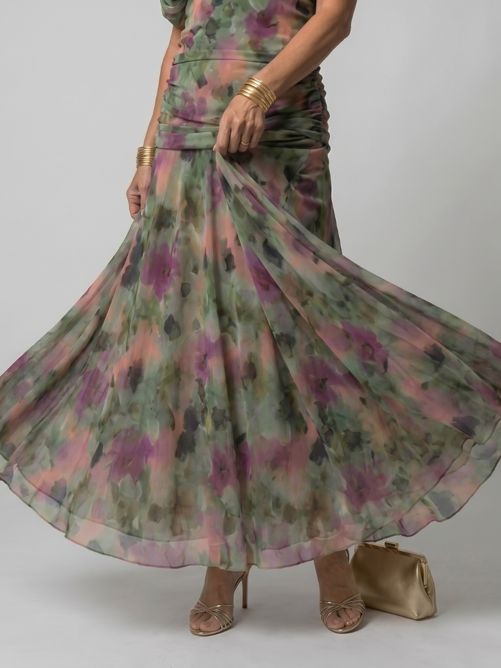 Estelline | Off Shoulder Flow Midi Dress