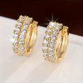 Vintage Micro Zirconia White Gold Hoop Earrings