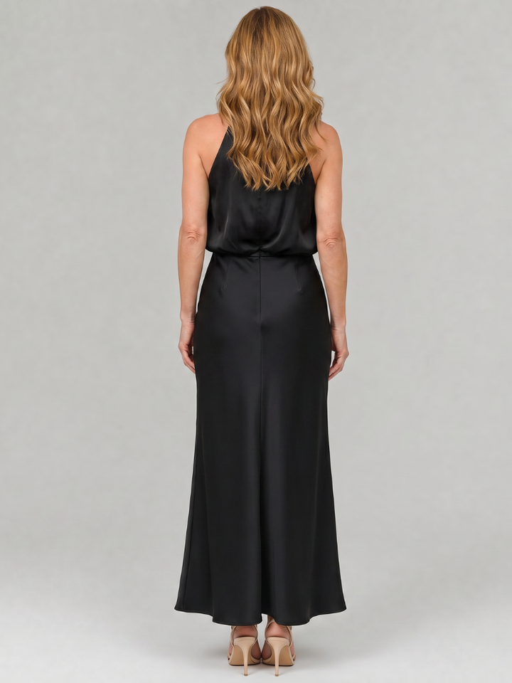 Amabel | Sleeveless Draped Neck Midi Dress