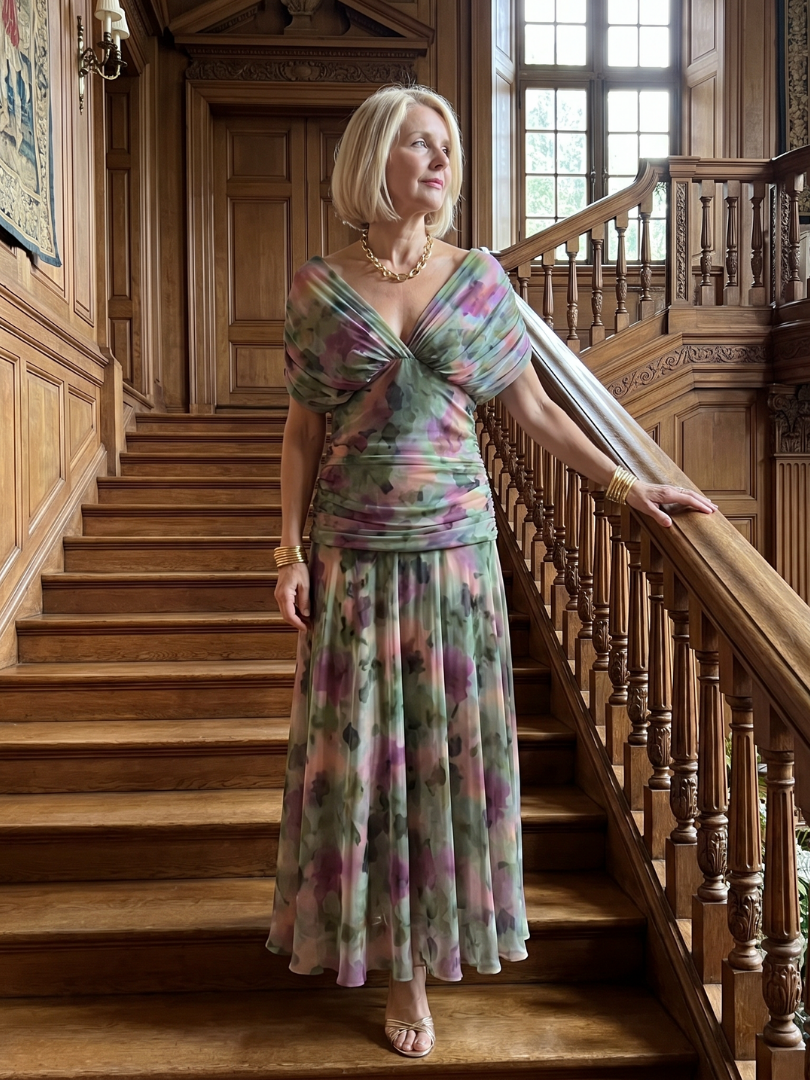 Estelline | Off Shoulder Flow Midi Dress