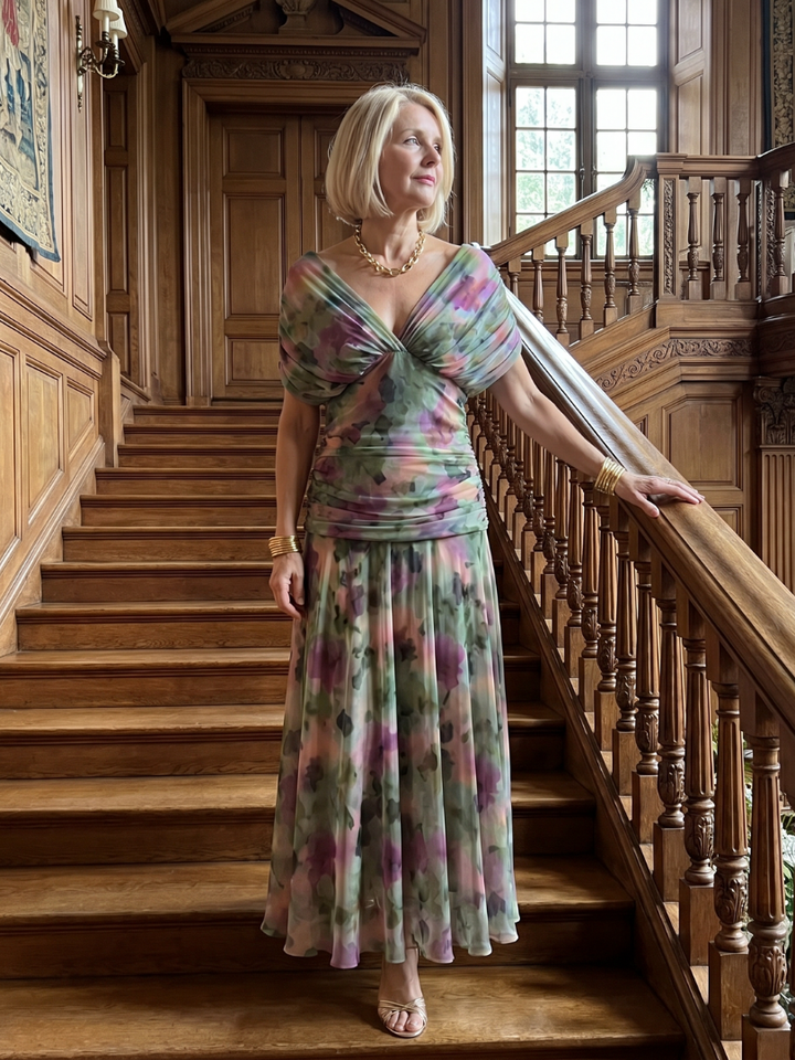 Estelline | Off Shoulder Flow Midi Dress