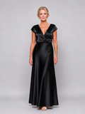 Vespera | Cap Sleeve Wrap Bodice Maxi Dress