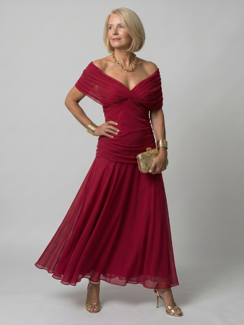 Estelline | Off Shoulder Flow Midi Dress