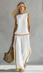 Elisa | Fluid Two-Piece Set with Contrast Details