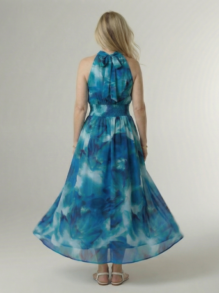 Cataleya | Gathered Halter Midi Dress