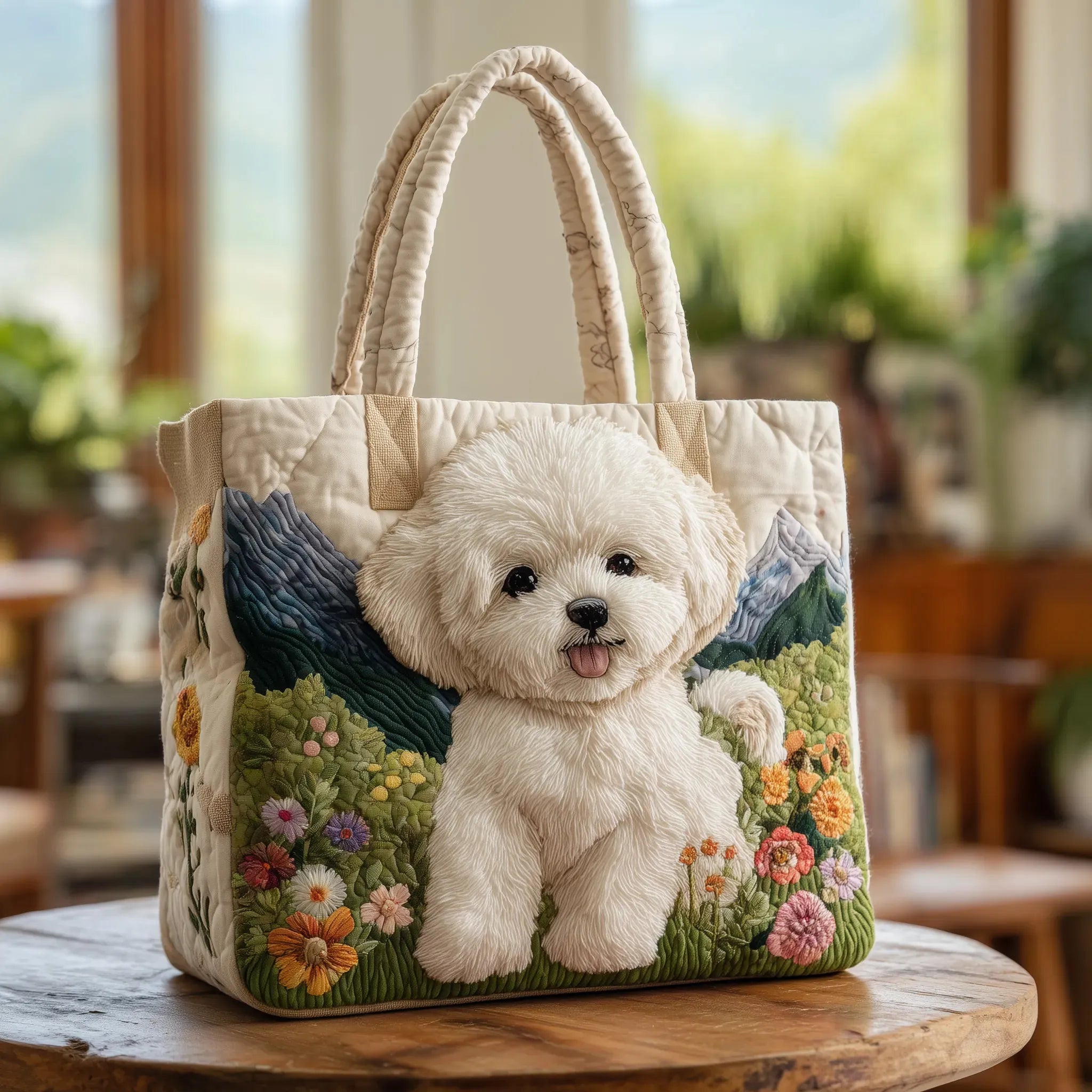 Nora | Quilted Appliqué Tote Bag