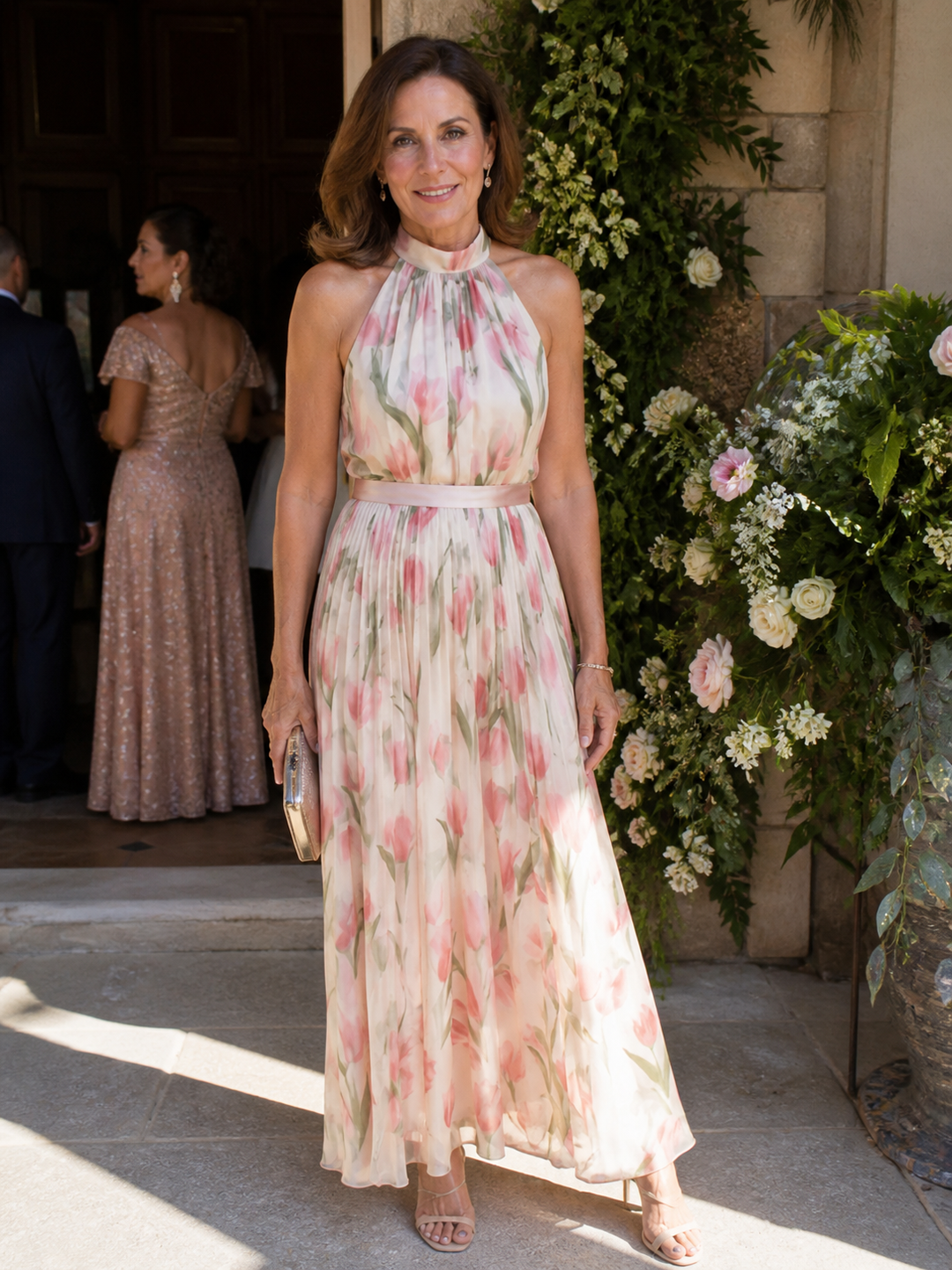 Delacroix | Halter Neck Floral Midi Dress