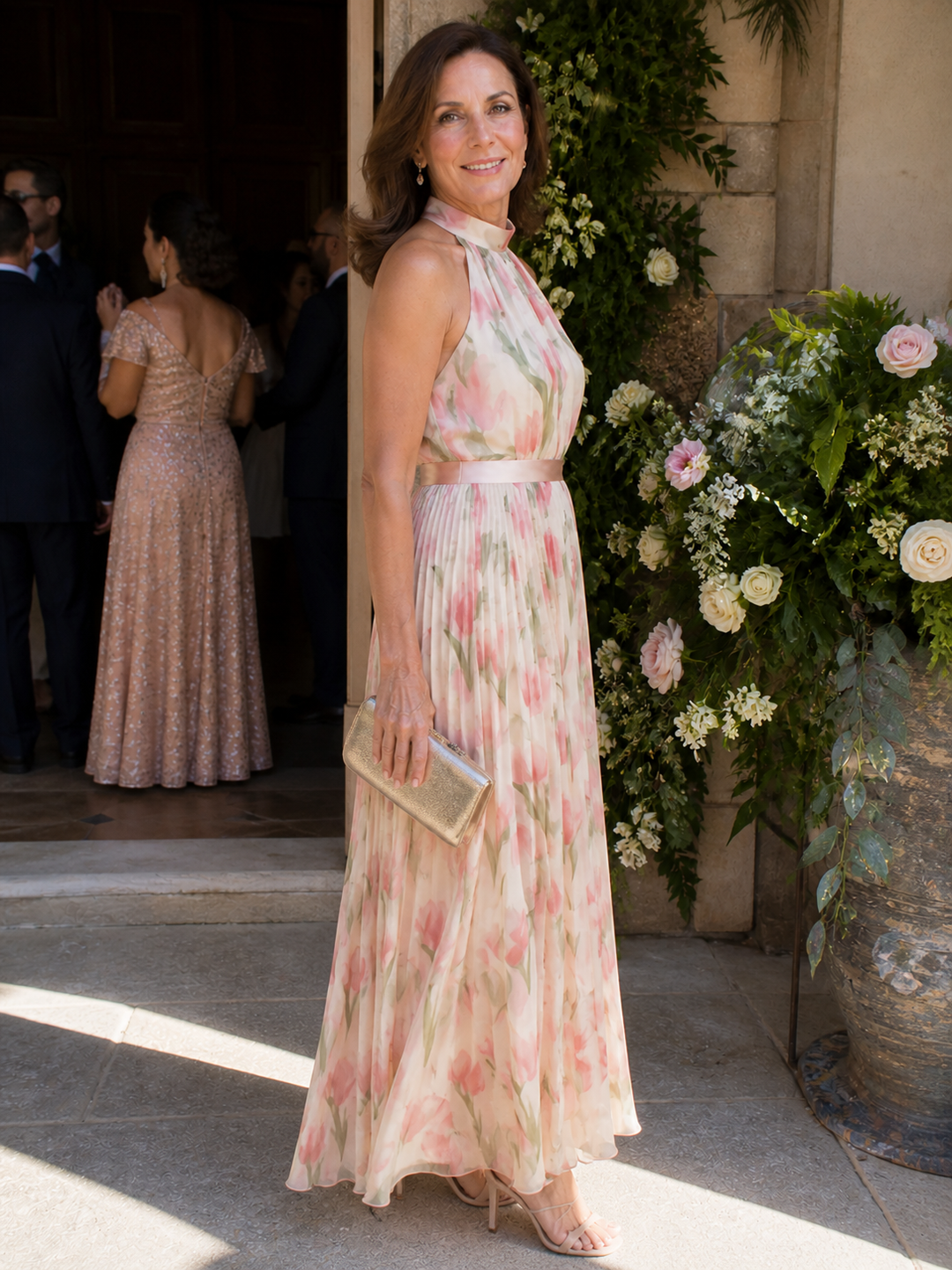 Delacroix | Halter Neck Floral Midi Dress