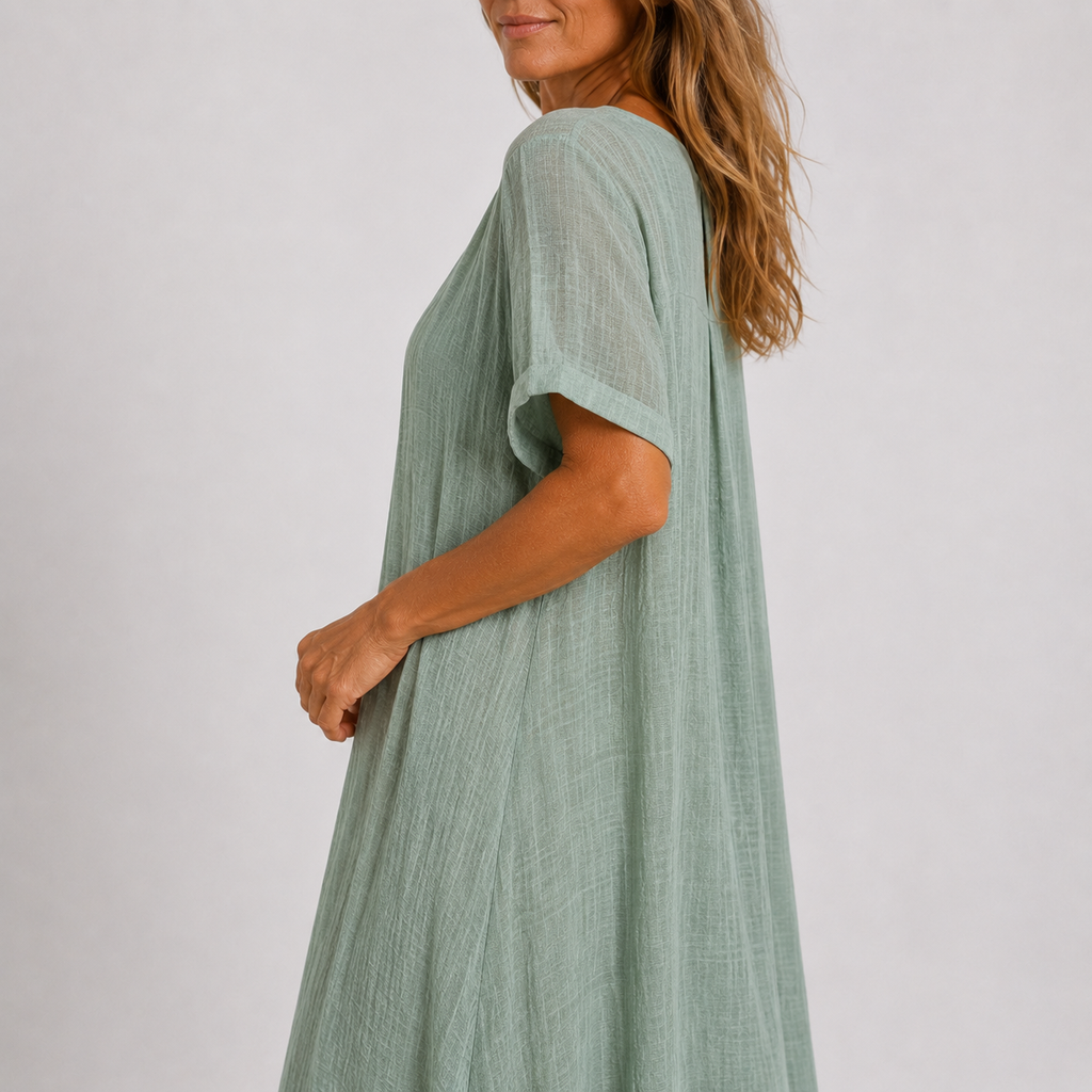 Violet | Flowing V-Neck Gauze Maxi Dress