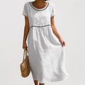 Rosalie | Embroidered Linen-Blend Dress