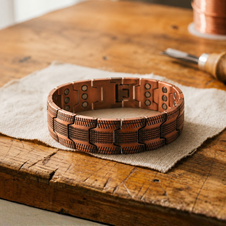 Vivienne | Wide Articulated Oxidized Copper Cuff Bracelet