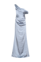 Dalia Off Shoulder Satin Maxi Dress - Frosted Blue