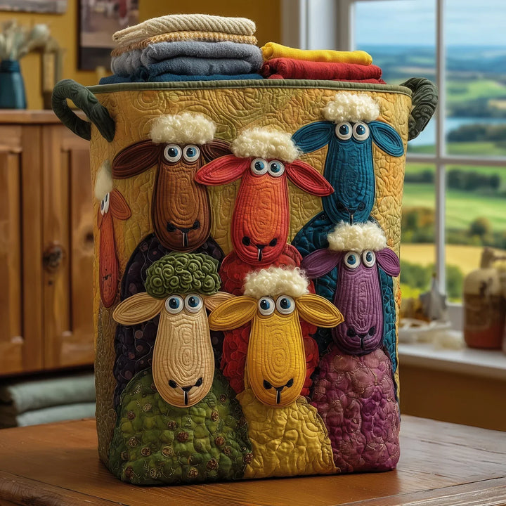 Elsie | Quilted Sheep Laundry Basket