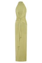 Cindylou Halter Knit Maxi Dress - Light Olive