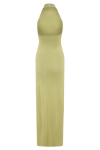 Cindylou Halter Knit Maxi Dress - Light Olive