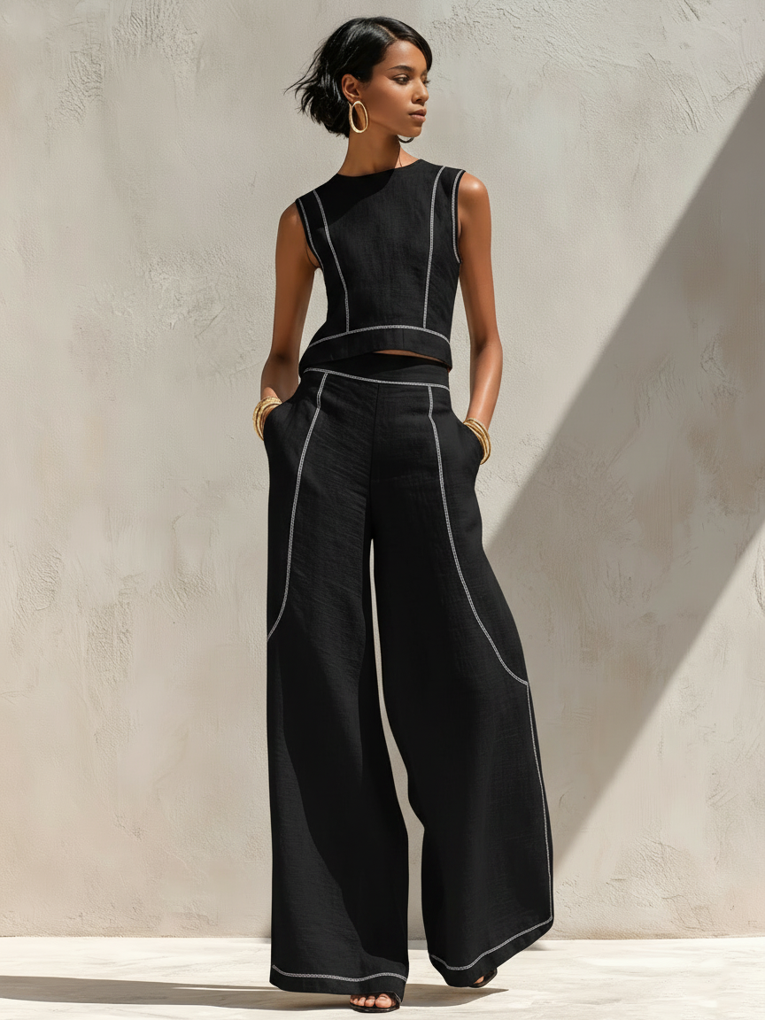 Margot | Sleeveless Wide-Leg Set