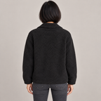 MOIRA™ - Relaxed Fit Fleece Jacket — Black — back view