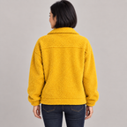 MOIRA™ - Relaxed Fit Fleece Jacket — Yellow — back view