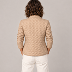 Kelley | Lightweight Quilted Jacket — Beige — back view