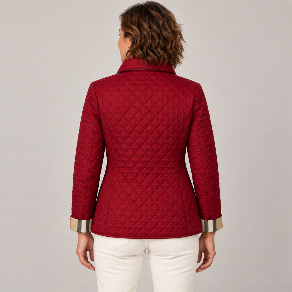 Kelley | Lightweight Quilted Jacket — Red — back view