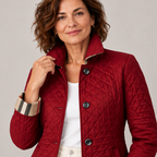 Kelley | Lightweight Quilted Jacket — Red — detail view