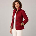 Kelley | Lightweight Quilted Jacket — Red — side view