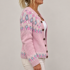 Auryziah | Comfortable Cardigan — Pink — lado