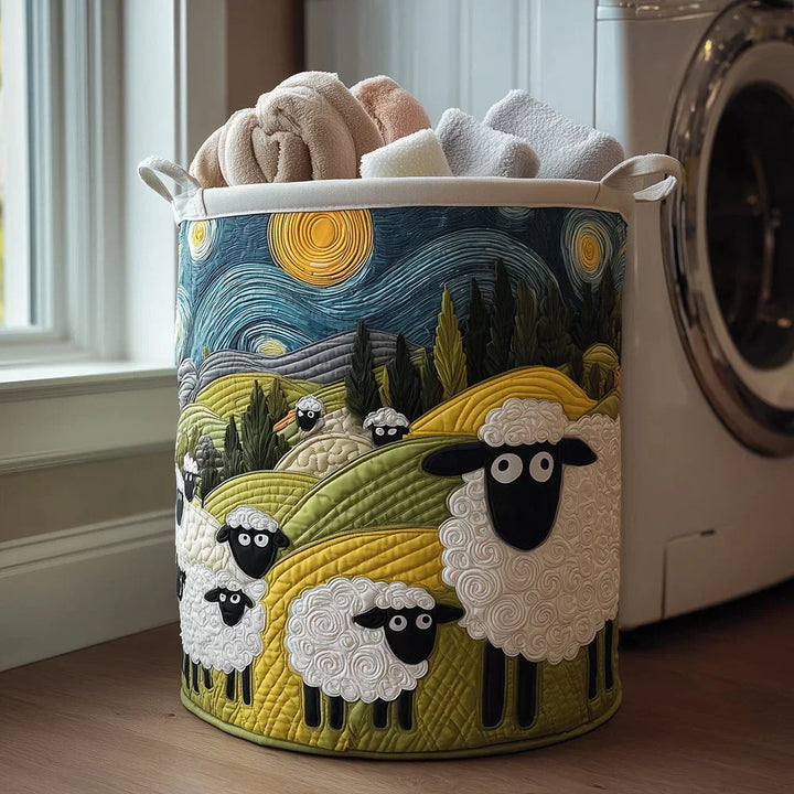 Elsie | Quilted Sheep Laundry Basket