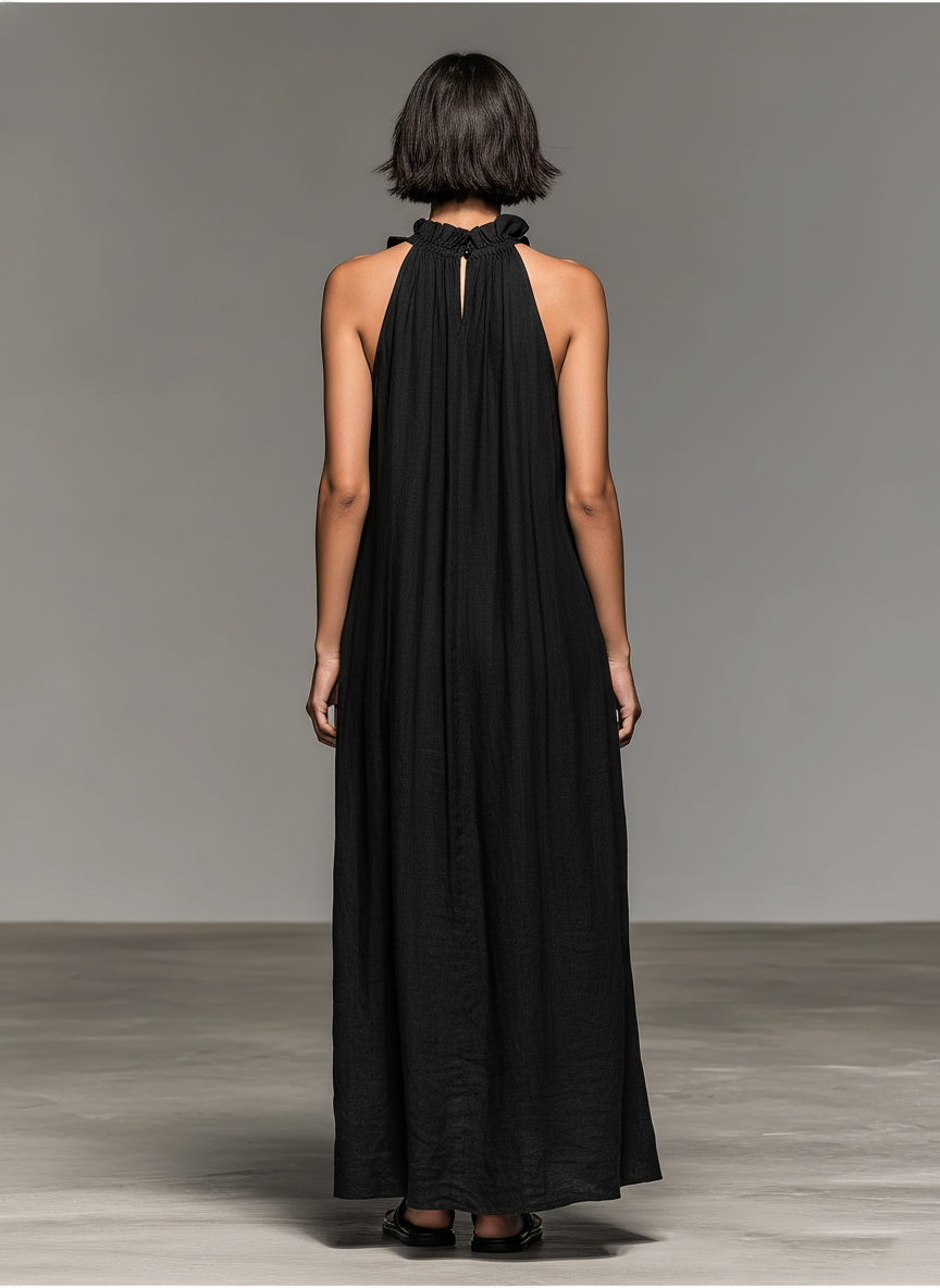 Fedra | Sleeveless Ruffle-Detail Maxi Dress