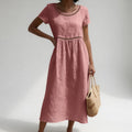 Rosalie | Embroidered Linen-Blend Dress
