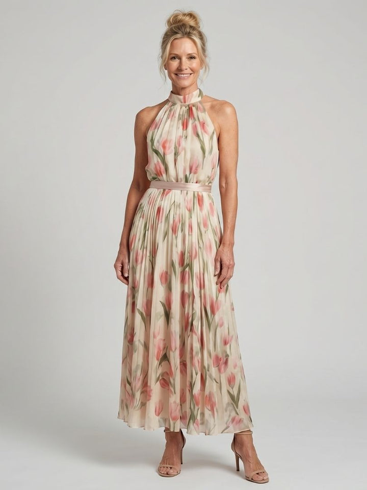 Delacroix | Halter Neck Floral Midi Dress