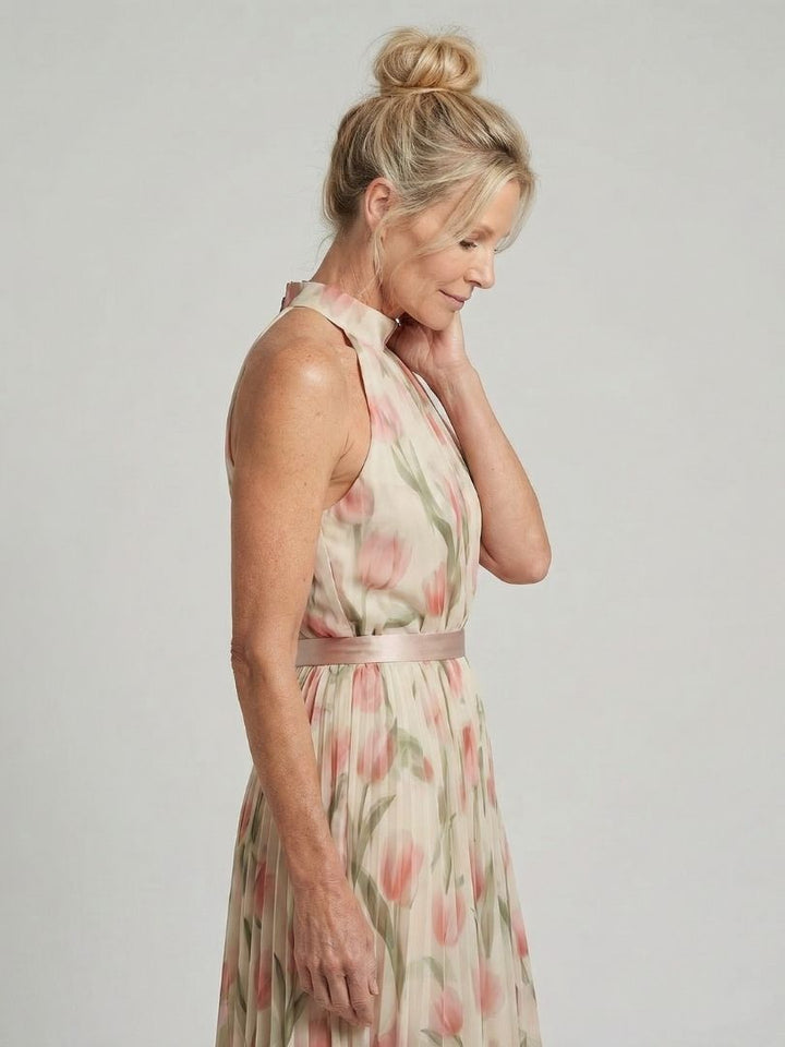 Delacroix | Halter Neck Floral Midi Dress