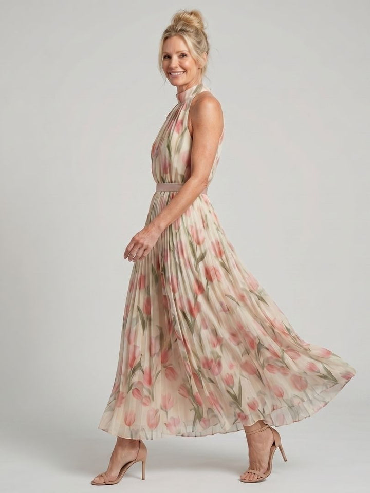 Delacroix | Halter Neck Floral Midi Dress