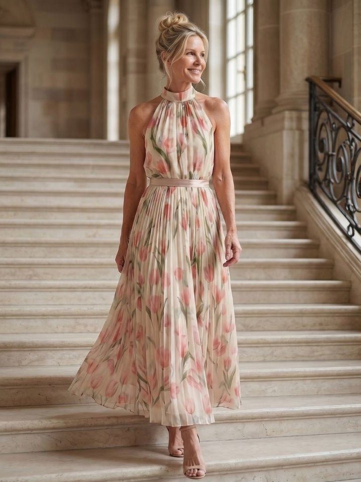 Delacroix | Halter Neck Floral Midi Dress