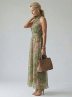 Tallulah | Gathered Halter Midi Dress