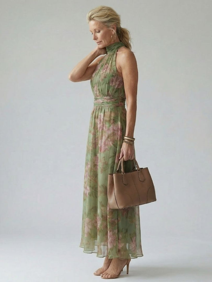 Tallulah | Gathered Halter Midi Dress