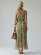 Tallulah | Gathered Halter Midi Dress