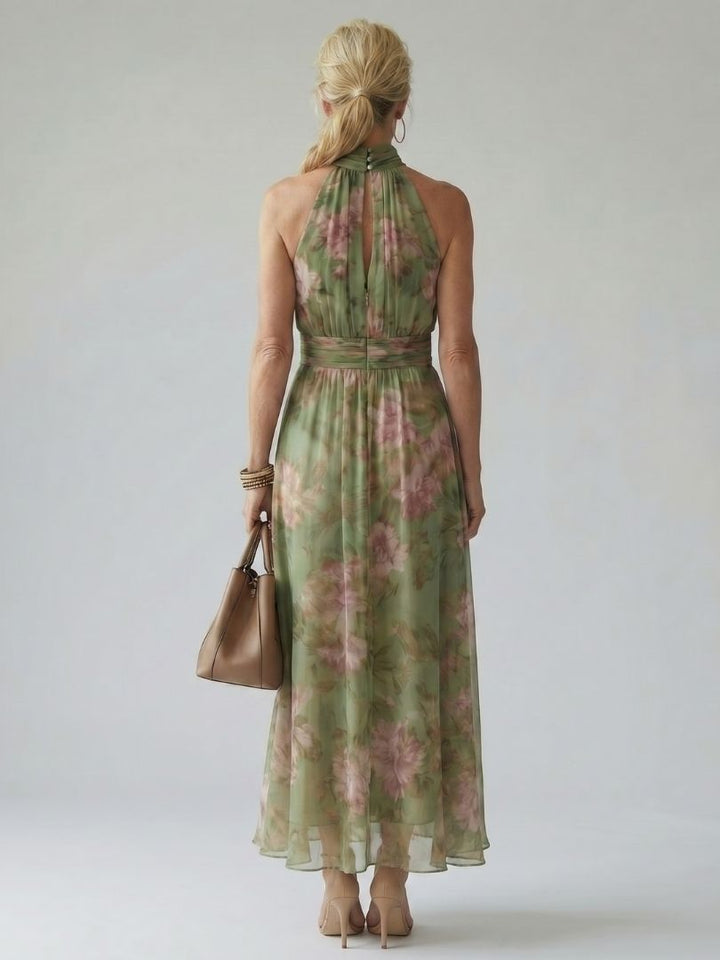 Tallulah | Gathered Halter Midi Dress