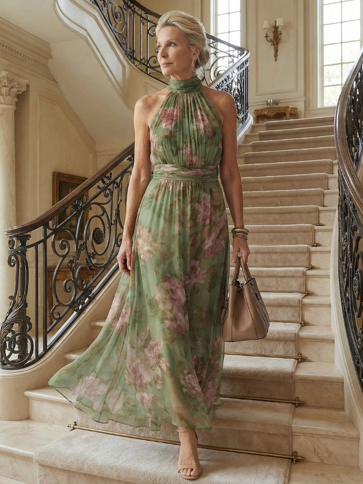Tallulah | Gathered Halter Midi Dress